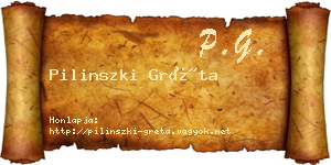 Pilinszki Gréta névjegykártya